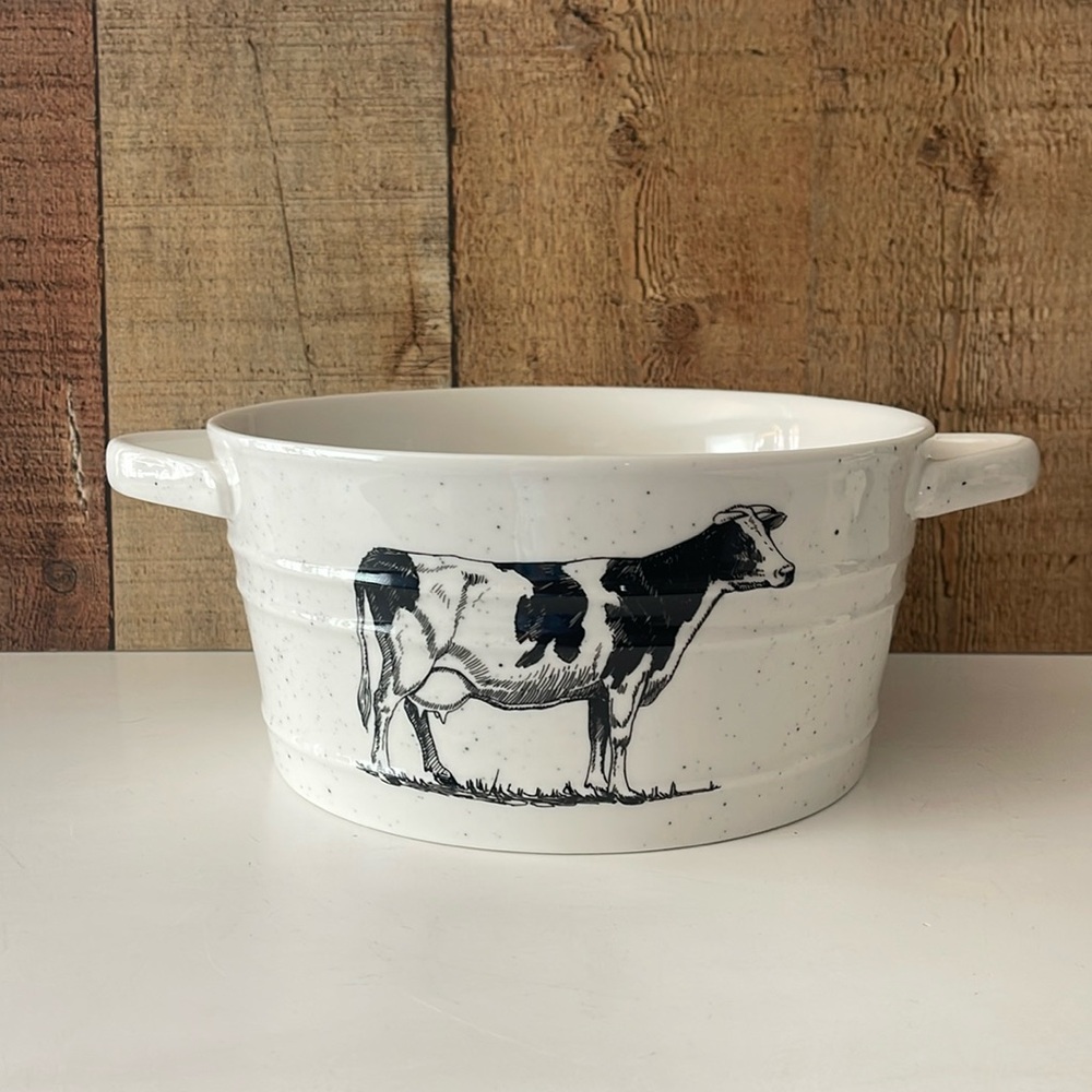 Grace’s Teaware “Black Speckle Farm” Cow Ceramic Bowl